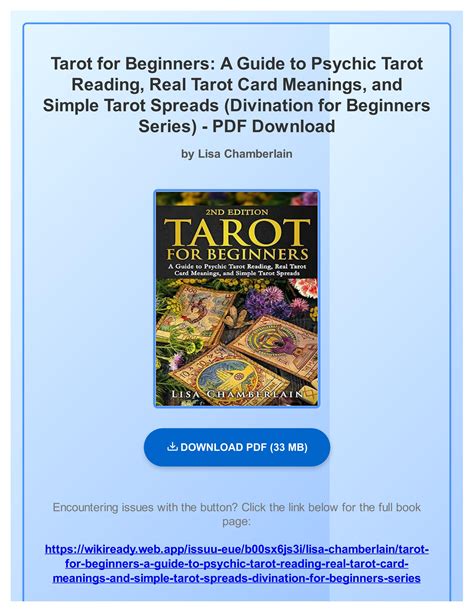 Free Pdf Tarot For Beginners A Guide To Psychic Tarot Reading Real