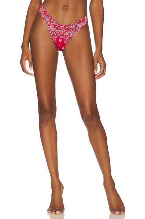 Zimmermann Separates Sculpt Scoop Bikini Bottom In Red Bandana REVOLVE