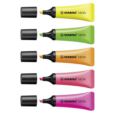 Textmarker Stabilo Neon Er Pack Gelb Gr N Orange Pink