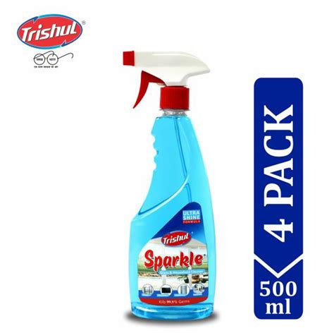 Trishul Sparkle Glass And Household Cleaner Multi Surface And Glass Cleaner And Disinfectant Spray