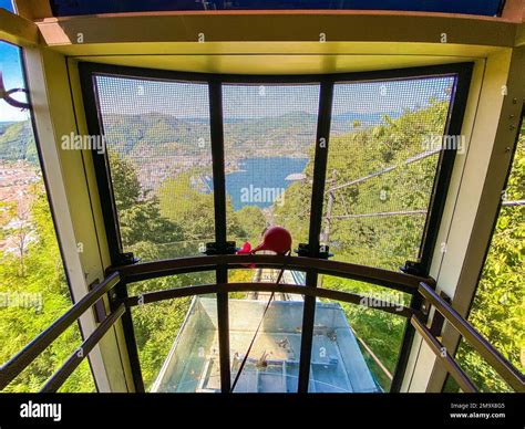 View Of The Como Brunate Funicular In Lake Como Nothern Italy Stock