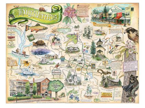 Highlands, NC Art Map – Custom Map Art by Melissa Smith