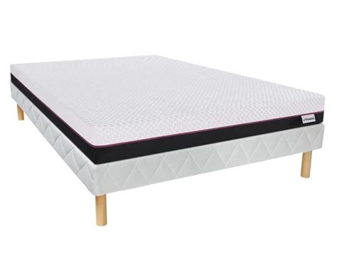 Ensemble sommier matelas 120 x 190 cm mousse mémoire de forme ép 18cm