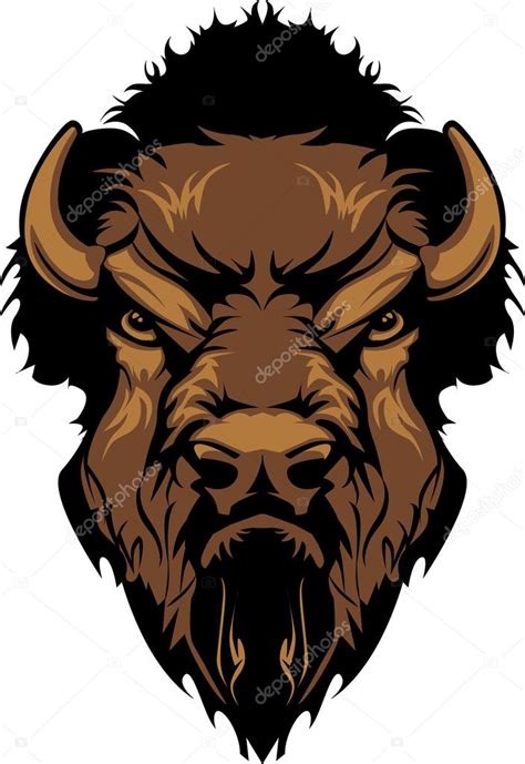 Buffalo Bison Mascot Head Graphic — Stock Vector © Chromaco 6570833