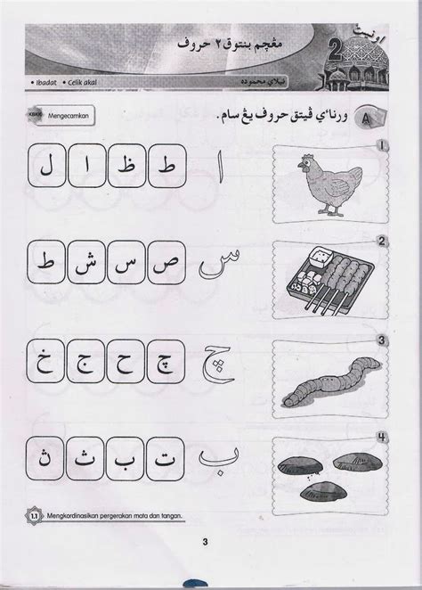 Latihan Jawi Tahun 1 Huruf Jawi Tunggal Imagesee