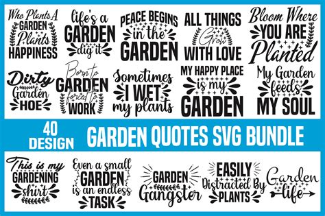 Garden Quotes Svg Bundle Graphic By Gm Graphics Desicn · Creative Fabrica