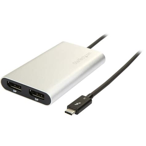 StarTech.com TB32DP2T Thunderbolt 3 to Dual DisplayPort Adapter - 4K ...