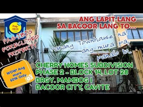 K Only Murang Bahay Sa Pag Ibig Foreclosed Prop For Bid At Cherry