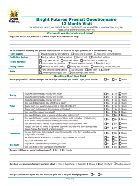 Bright Futures Forms Pdf Fill Online Printable Fillable Blank