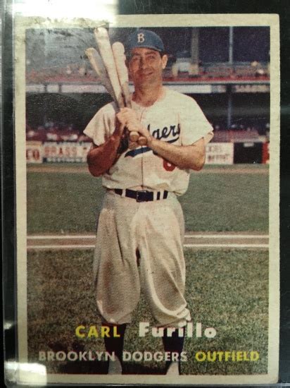 1957 Topps 45 Carl Furillo Brooklyn Dodgers Vintage Card Art