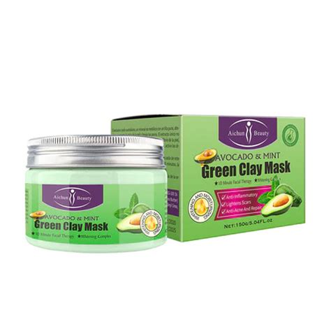 Aichun Beauty Anti Acne Deep Cleansing Avocado And Mint Green Clay Mask