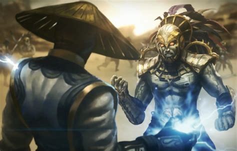 Photo Wallpaper Mortal Kombat Raiden Warrior Raiden Kotal Kahn Vs