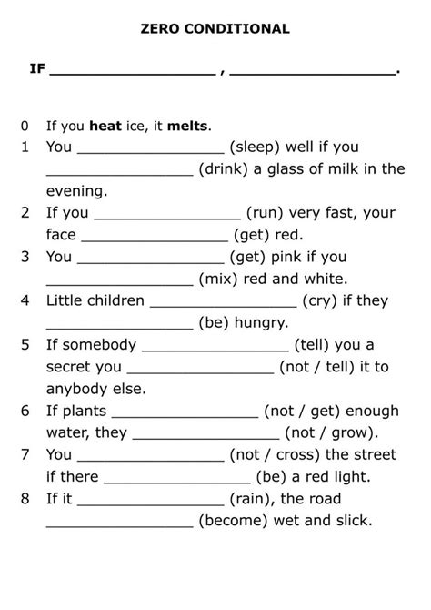 Zero Conditional Choose Mode Worksheet English Grammar Worksheets