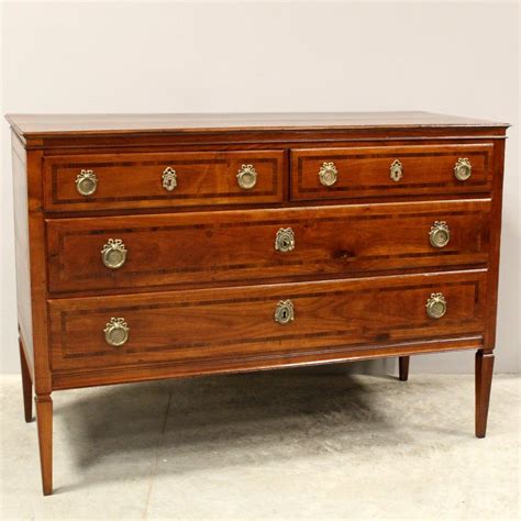 Proantic Antique Louis Xvi Chest Of Drawers In Cherrywood And Marquet