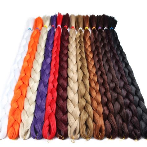 Jumbo Braid Hair 82 Inch 165 G Crotchet Braids Pure Color Synthetic Braiding Hair Black Blond