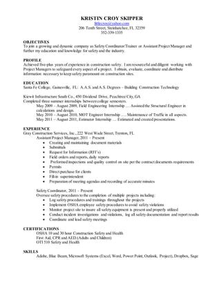 KRISTIN SKIPPER RESUME PDF