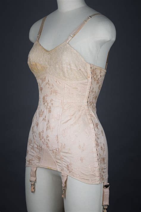 Embroidered Tulle And Brocade Coutil Corselet By Spirella The Underpinnings Museum