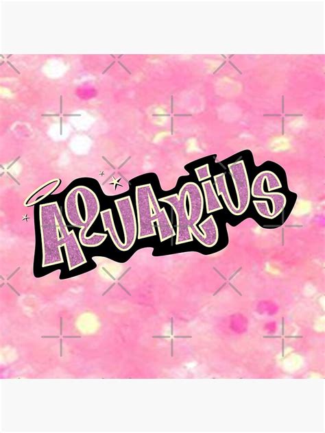 Aquarius Bratz Style Iconic Pink Glitter Font Logo Cute Y2k