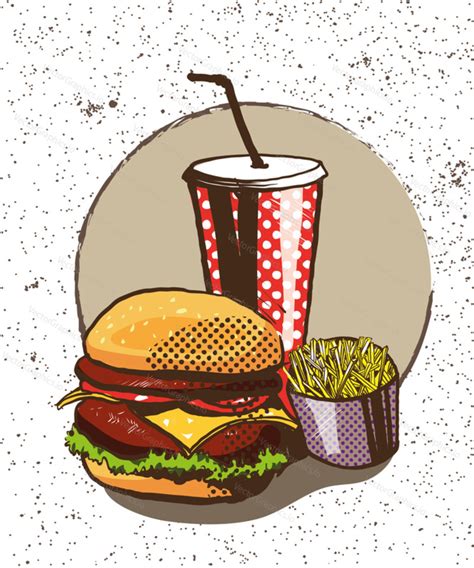 Fast Food Poster In Retro Pop Art Vectorgraphics Io