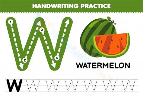 Handwriting Practice - W Worksheet