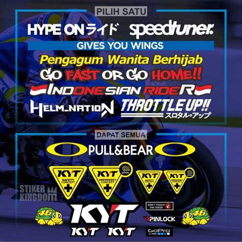 Paket Full Sticker Visor Helm Kyt Lazada Indonesia