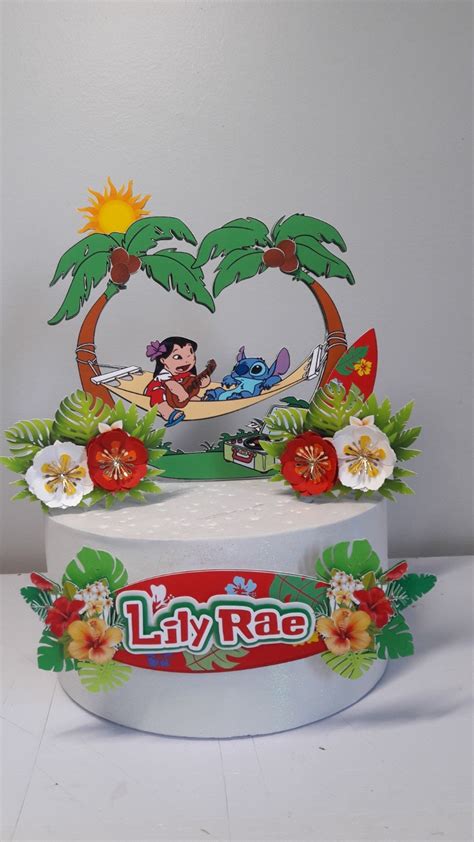 Lilo And Stitch Themed Cake Topper Lilo And Stitch Party Lilo And Stitch Birthday Etsy