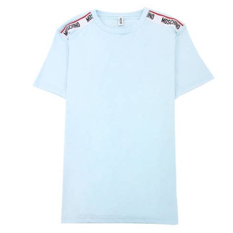 Moschino Underwear Tape Logo T Shirt Sky Blue 0332 Onu