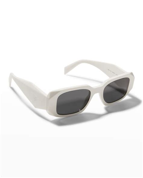 Prada Mens Triangle Logo Bicolor Rectangle Sunglasses Neiman Marcus