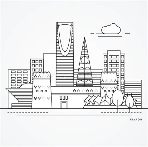 Linear Illustration of Riyadh, Saudi Arabia - Masmak Fortress and ...