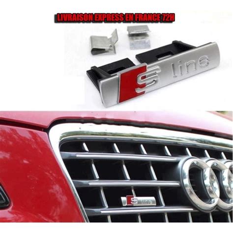 Pour Audi Logo S LINE Calandre Emblème Logo SLINE Chrome Auto NEW