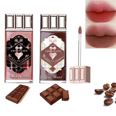 2 lápices labiales de chocolate esmalte de labios líquido mate lindo