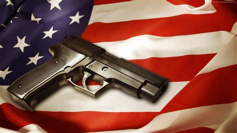 Flag Usa Gun Pistol Hd Wallpaper Rare Gallery