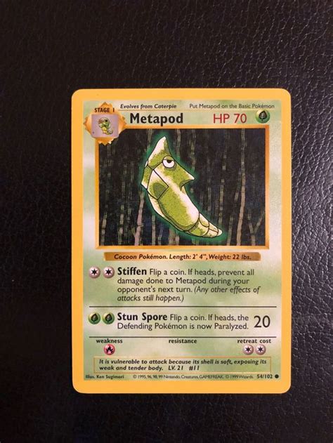 Base Set Shadowless Metapod Ab Kaufen Auf Ricardo