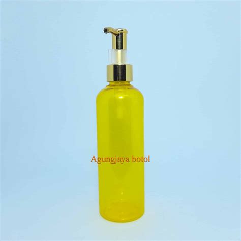 Jual Botol Pet 250 Ml Br Kuning Tutup Pump Lotion Botol Plastik