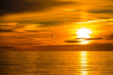 Sfondi Luce Del Sole Tramonto Mare Acqua Riflessione Inverno