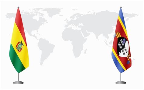 Las Banderas De Bolivia Y El Reino De Eswatini Swazilandia Para Offi