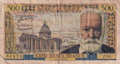 Banknote France Francs Victor Hugo Serial J P