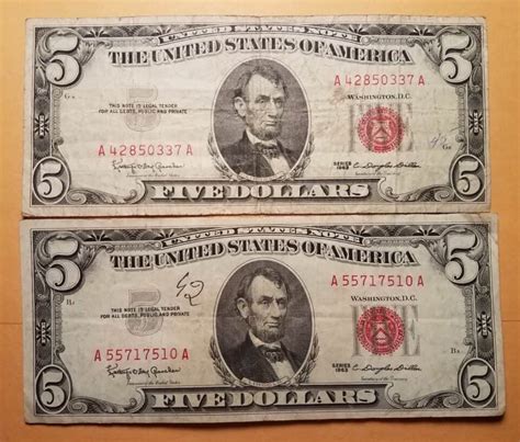 1963 $5 Dollar Bill Value: Are Bills With Red And Green Seals Worth Money?