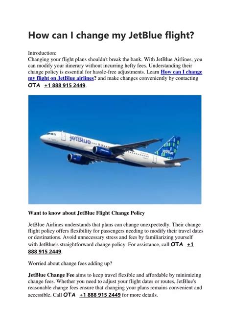 Ppt How Can I Change My Jetblue Flight Powerpoint Presentation Free