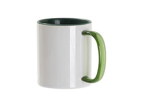 Sublimation Blanks 11oz Two Tone Color Mug Dark Green Green Glass