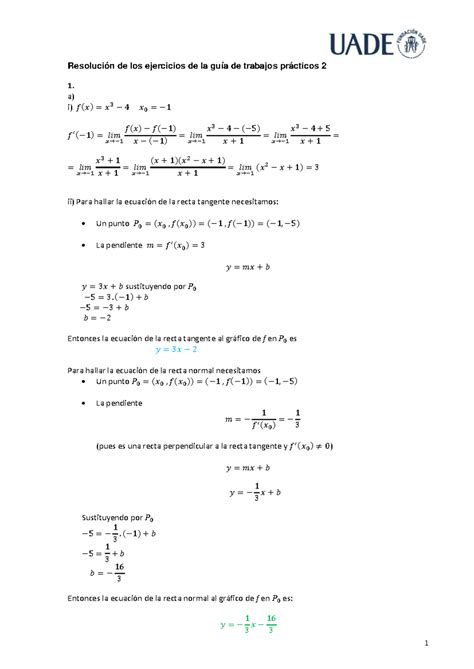 Resuelto TP 2 Matemática II Resolución de los ejercicios de la guía