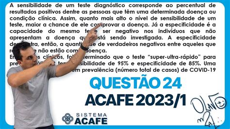 Questão 24 Vestibular ACAFE 2023 1 Medicina Prof Olavo