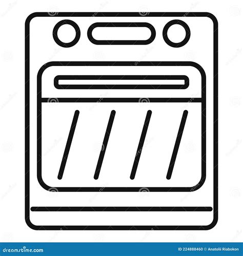 Electric Convection Oven Icon Outline Vector Kitchen Stove Stock