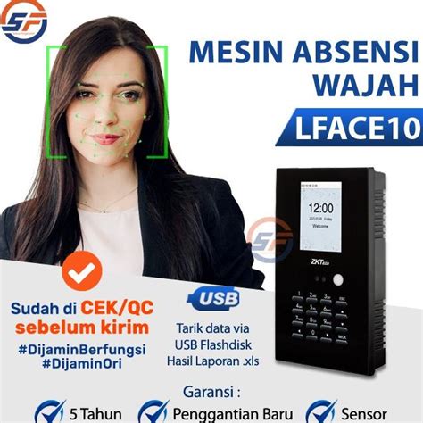 Jual Mesin Absensi Wajah ZKTECO LFACE 10 Absen SSR Face Termurah