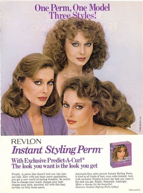 Revlon Instant Styling Perm 1 Model X 3 1980 Magazine Advertisement