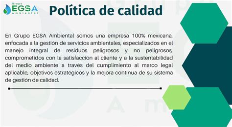 Politica De Calidad Grupo Egsa Ambiental