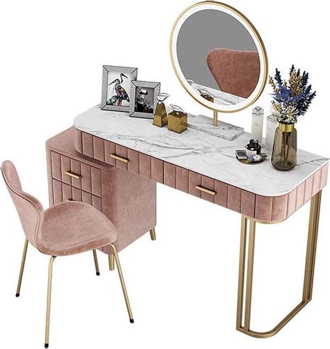 Monkey S Luxe Kaptafel Make Up Tafel Voor Vrouwen Met Kruk Roze