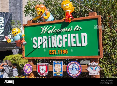 La Usa 2nd November 2018 Simpsons Springfield Sign At Universal