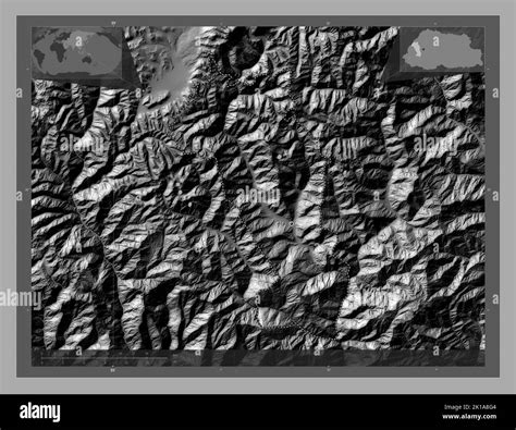 Paro District Of Bhutan Bilevel Elevation Map With Lakes And Rivers