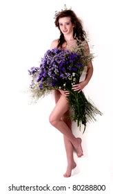 Naked Woman Chrysanthemum Flowers Stock Photo Shutterstock